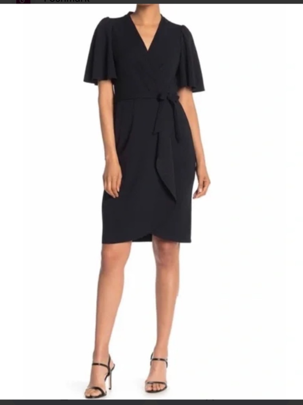 Donna Morgan Flutter Sleeve Wrap Dress NWT